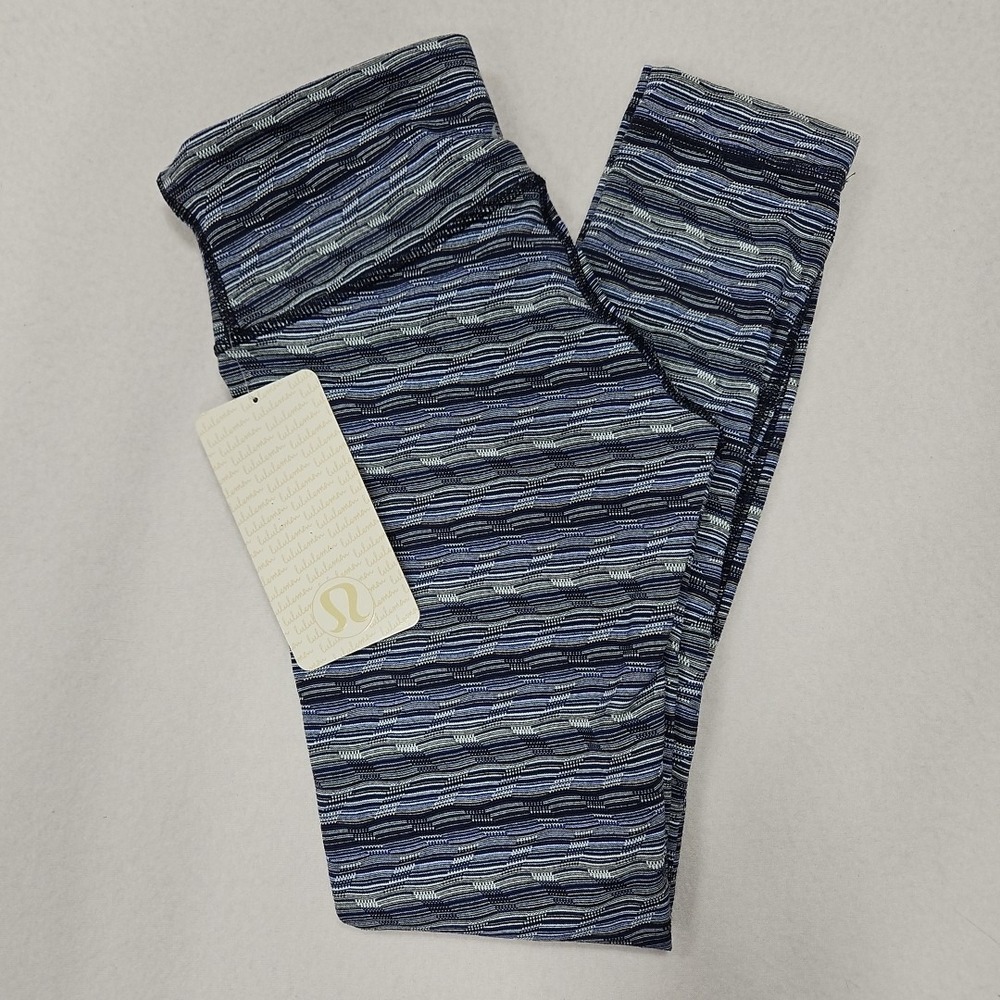 Lululemon Wunder Under Pants III Crop Leggings Space Dye Twist Sapphire Blue 4